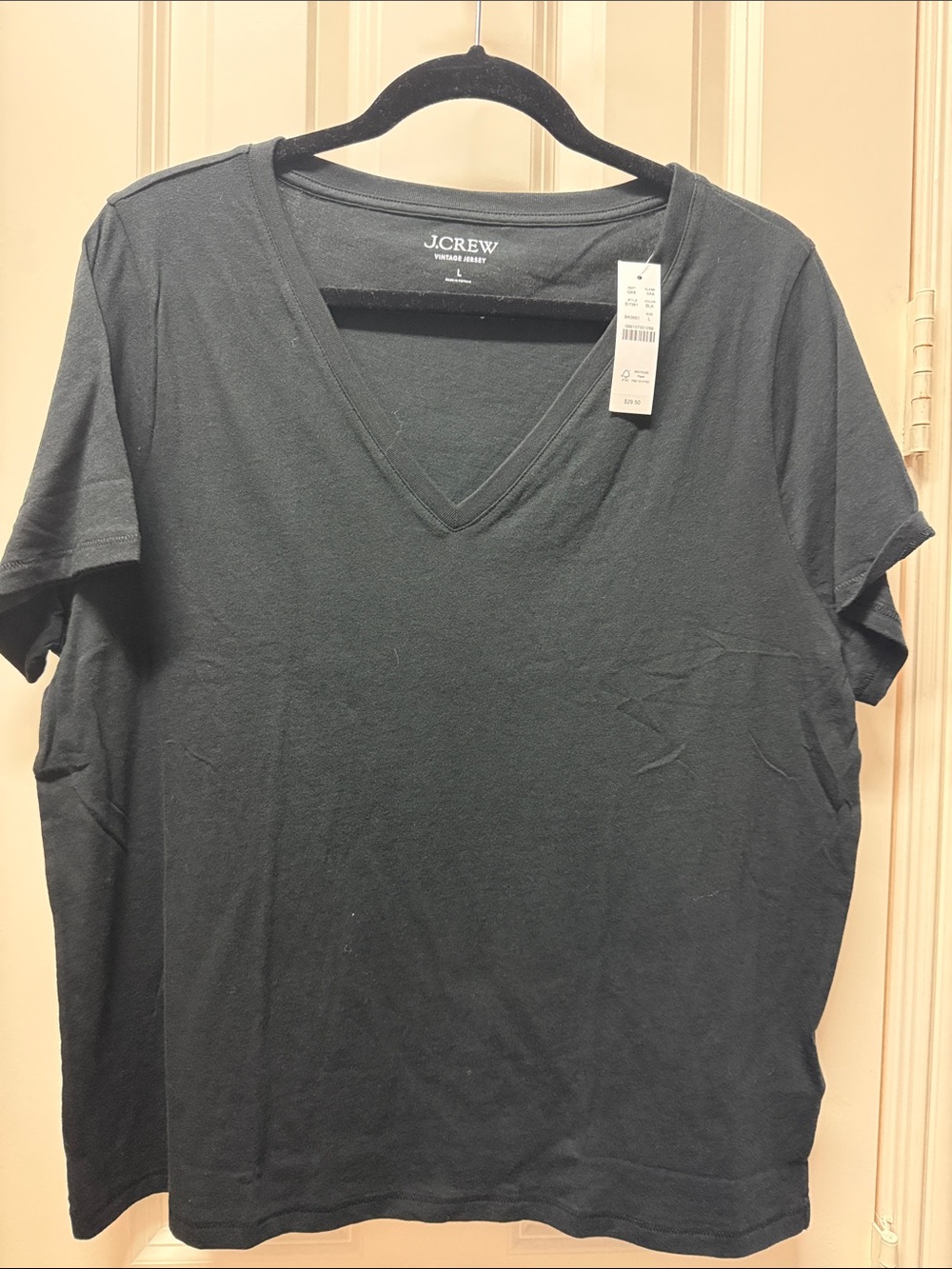 J. Crew Black  Vintage Jersey v-Neck Short Sleeve Tee